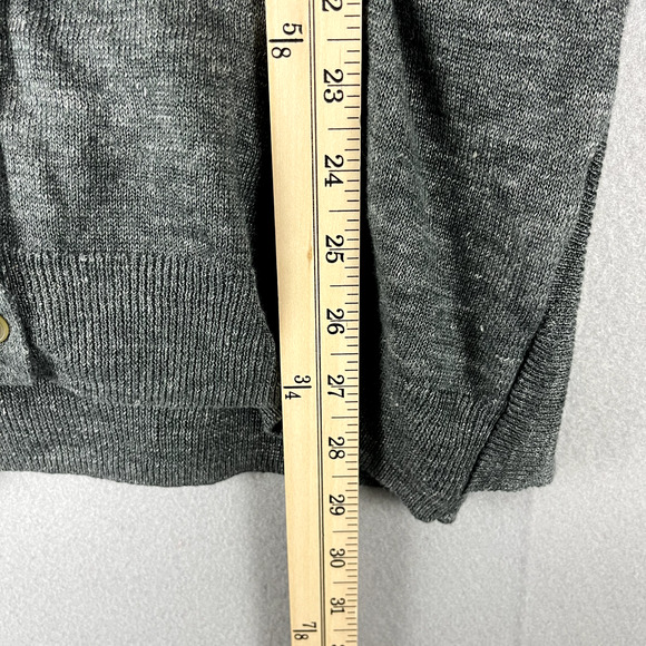 Brochu Walker Linen Cardigan Women Medium Gray Twist Back Minimal Quiet Luxury - Picture 8 of 15
